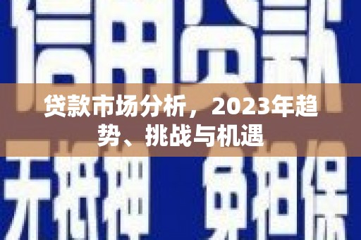 揭东贷款市场分析，2023年趋势、挑战与机遇