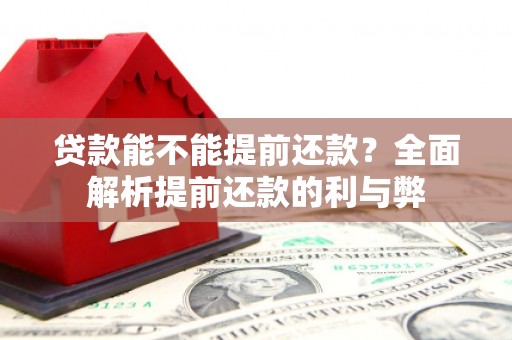 揭东贷款能不能提前还款？全面解析提前还款的利与弊