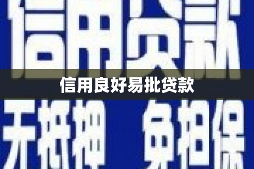 揭东信用良好易批贷款