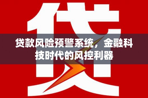 揭东贷款风险预警系统，金融科技时代的风控利器