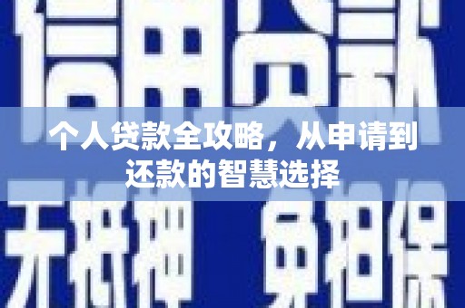 揭东个人贷款全攻略，从申请到还款的智慧选择