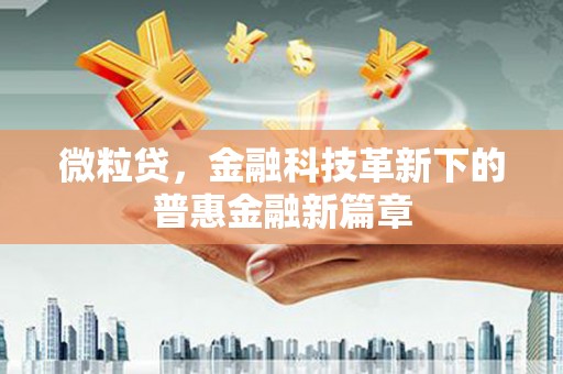 揭东微粒贷，金融科技革新下的普惠金融新篇章