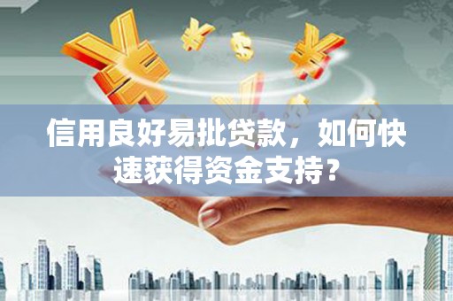揭东信用良好易批贷款，如何快速获得资金支持？