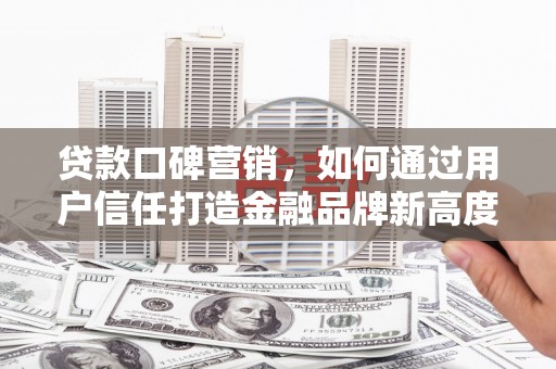 揭东贷款口碑营销，如何通过用户信任打造金融品牌新高度