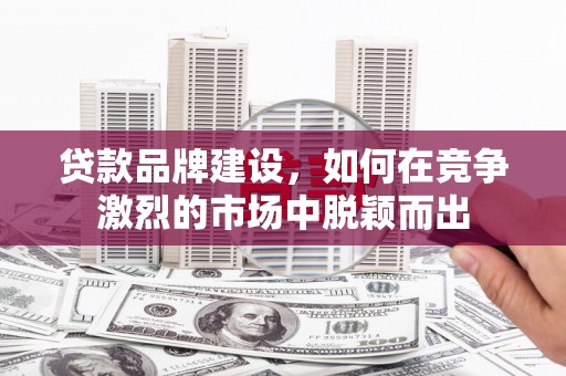 揭东贷款品牌建设，如何在竞争激烈的市场中脱颖而出