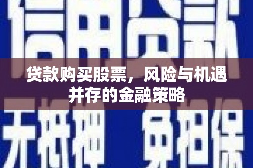 揭东贷款购买股票，风险与机遇并存的金融策略