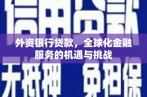 揭东外资银行贷款，全球化金融服务的机遇与挑战