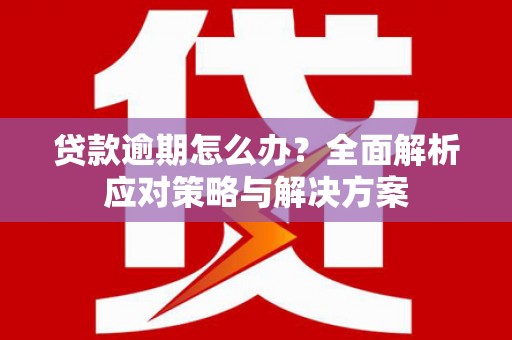 揭东贷款逾期怎么办？全面解析应对策略与解决方案