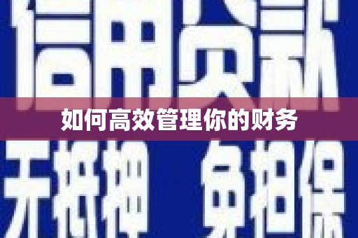 揭东如何高效管理你的财务