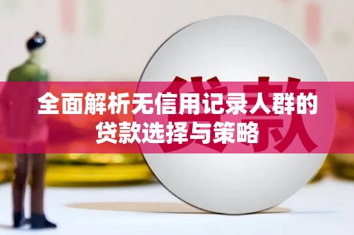 揭东全面解析无信用记录人群的贷款选择与策略