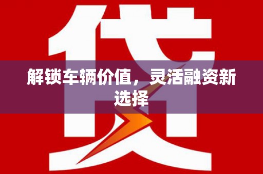 揭东解锁车辆价值，灵活融资新选择