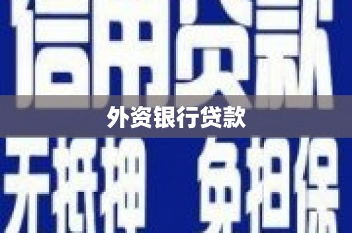 揭东外资银行贷款