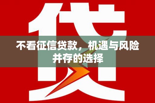 揭东不看征信贷款，机遇与风险并存的选择